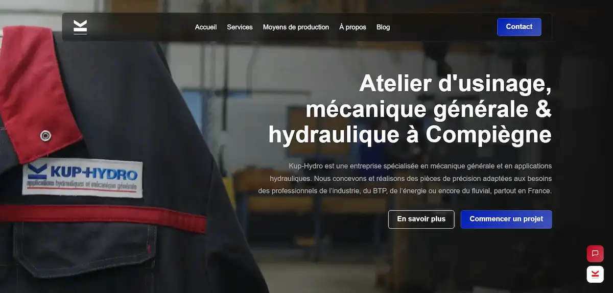 Site Kup-Hydro réalisé par Agence Clic